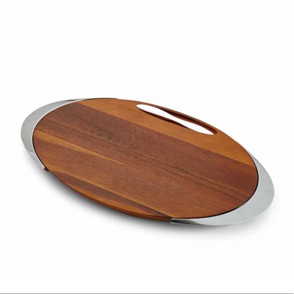 Nambe Wood Cheese Board with Knife